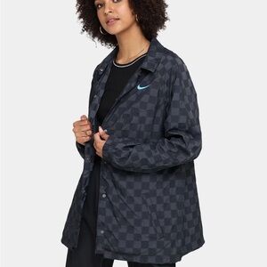 Nike Icon Clash Coaches Black Woven Checkered Jacket Size Womens XS